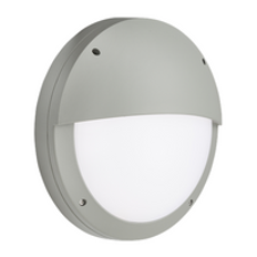 KnightsBridge 230V IP65 18W LED Eyelid Bulkhead CCT with Emergency Grey