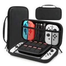 Switch Carrying Case Compatible With  Switch And New Switch OLED Console, Switch Case Protective Hard Shell Portable Switch Travel Case, Switch Carrying Case For Accessories And Games Black/White