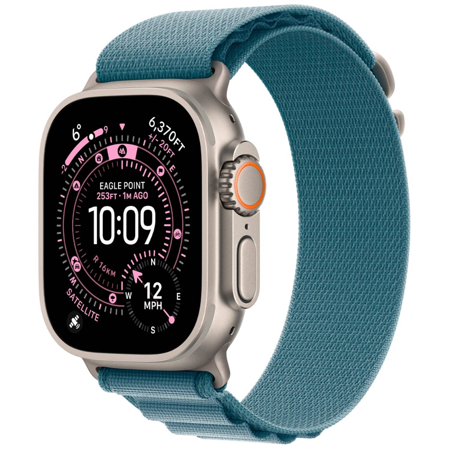 Apple Watch Ultra 3GPS + Cellular49mmNatural Titanium Light Blue Alpine Loop Medium MEWM4 - Unisex - 49 mm - Smartklocka - Quartz med laddare - Svart (42/44/45/49 mm)