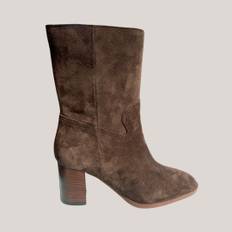 Crosta T. Moro rounded wide 3/4 boots, brun st�vlet i ruskind