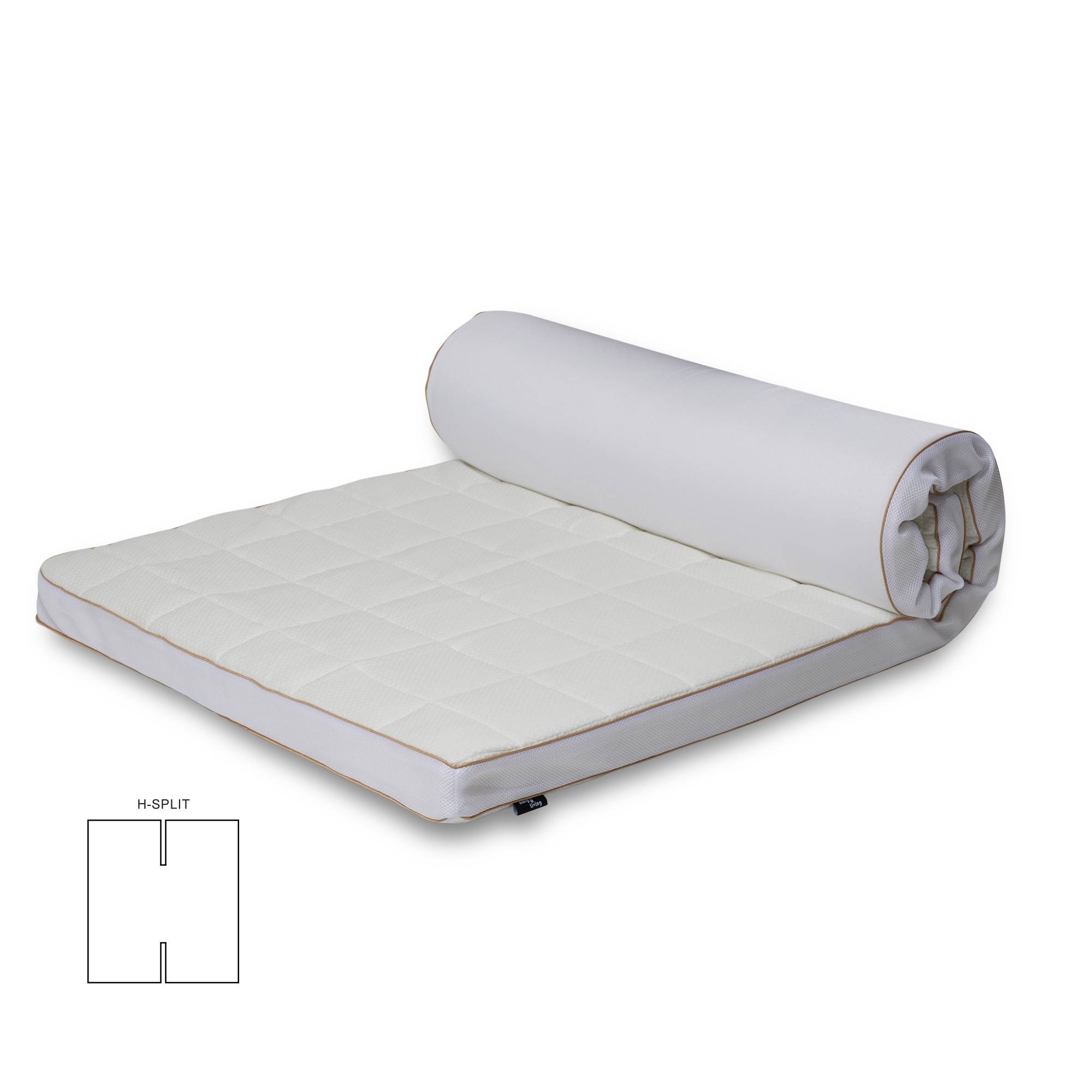H-split topmadras 180x200 cm 8 cm høj - NASA Memoryskum - Ergonomisk topmadras - Borg Living trykaflastende madras