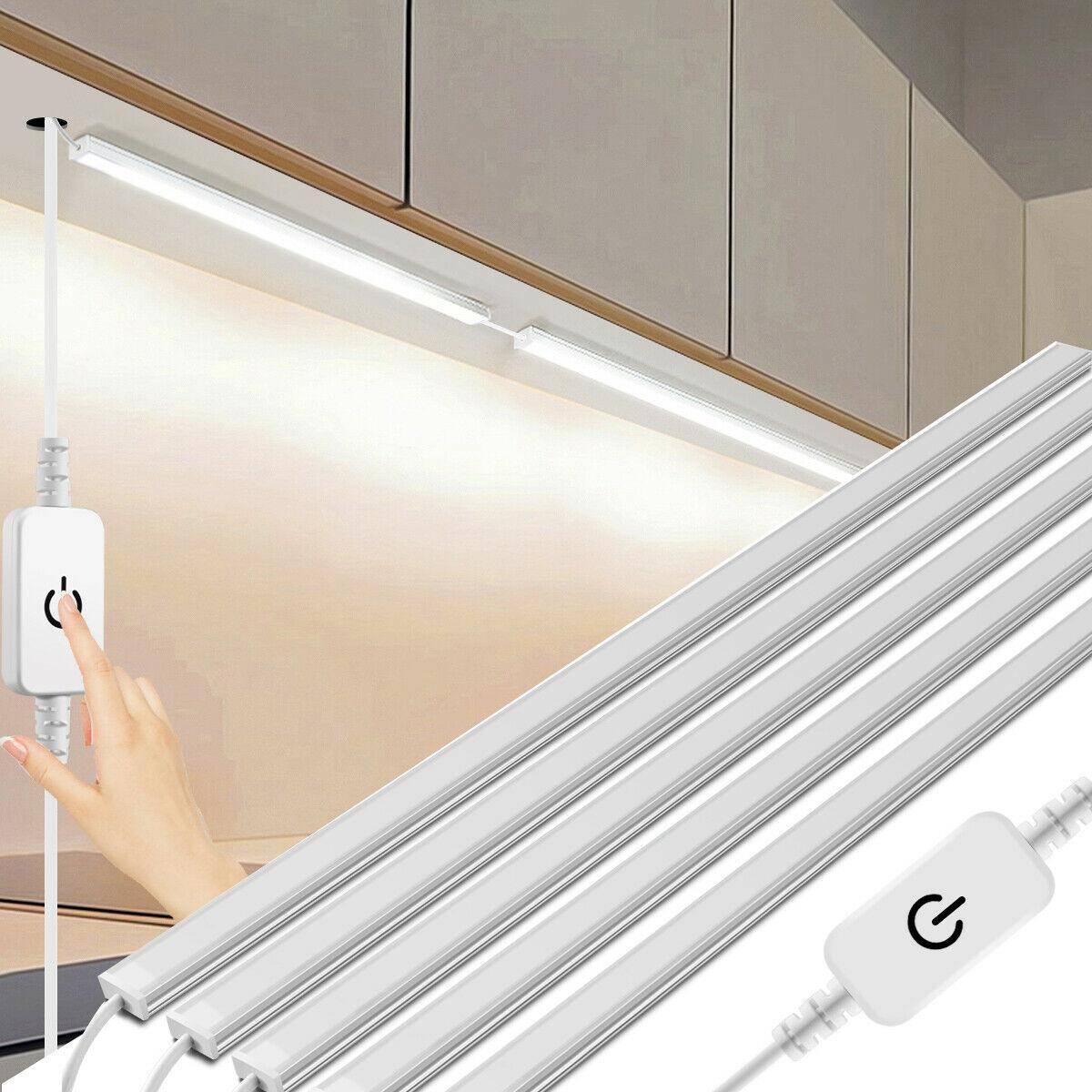 50CM Dimbar LED Bar Lampa 12V Touch Switch Bar Lights TV Skåp Garderob Sänglampa LED Underskåp Nattlampa För Kök Med EU-kontakt