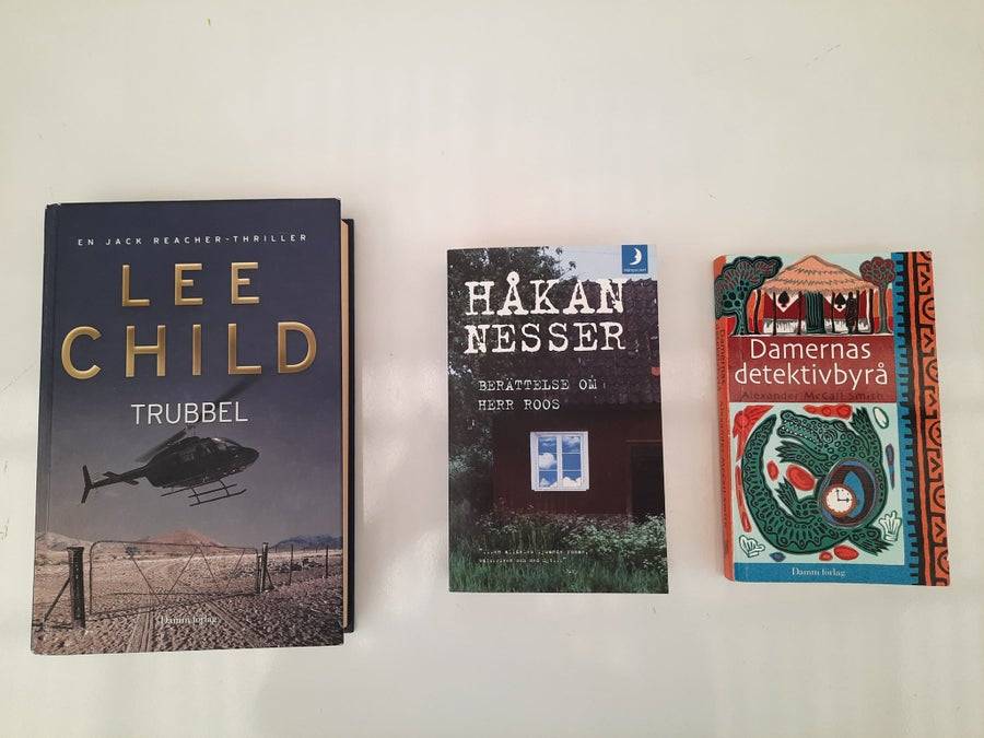 Deckare 3 böcker: Lee Child + Håkan Nesser + Alexander McCall Smith