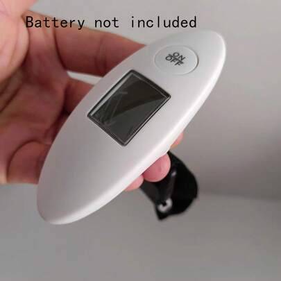 Mini bärbar elektronisk bagagevåg 40 kg med digital LCD-display, resevåg med handtag, vägskål för reseväska, fiskvåg, bagagevåg, resevåg, digital våg - Vitt (En-Storlek)