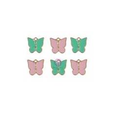 Prima Enamel Charms 6/Pkg - Butterfly UTGÅENDE