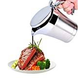 Termosauciere dubbel 304 rostfritt stål 450 ml isolerad termosåsburk, såsskål med lock för servering av sås, vaniljsås, grädde, sås