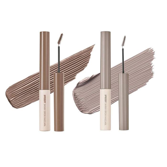 peripera - Speedy Skinny Brow Mascara - 07 Taupe Ash (1ea) X 10 Hazy Ash (1ea) Set - black