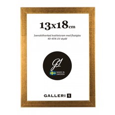 Fotoram guldfärgad trä 18x24cm