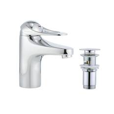 Tvättställsblandare FM Mattsson 9000E ll med Tryckpluggventil Med anslutning slät ände Ø10 mm - Installation/montering finns att köpa till