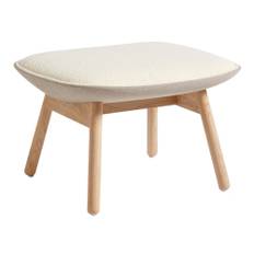 HAY - Uchiwa Ottoman Flambier Cream A5/ Canvas 0244/ Matt Lacquered Oak - Fotpallar - Doshi Levien - Vit - Trä/Textilmaterial/Syntetiskt/Skum