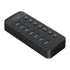 Orico 7x USB-A 3.0 Hub med kontakter - Sort