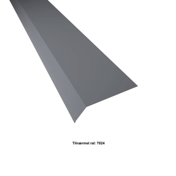 Fodblik/tagfod i stål - 50-140x2000 mm - Koksgrå , 40 års garanti (0,50) , 35-45°