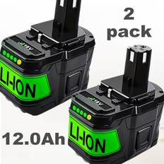 TEMU 1-2 Pack 18v 12.0ah P108 Lithium-ion Battery Replacement For Ryobi 18 Volt 12.0ah High Capacity Lithium Battery P104 P105 P107 P109 P122, Battery For Ryobi One+ Cordless Power Tools