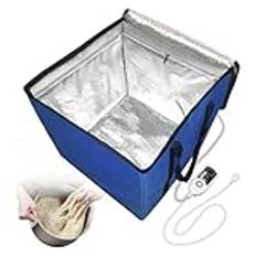 Bread Proofing Basket, Foldable Sourdough Proofing Bag, Temperature Control + Timing Function, for Homemade Yogurt, Bread, Natto, Yogurt Fermentation Box,Blue,27x27cm