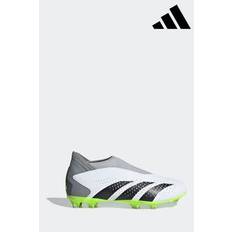 adidas White/Black Kids Predator Accuracy.3 Laceless Firm Ground Boots