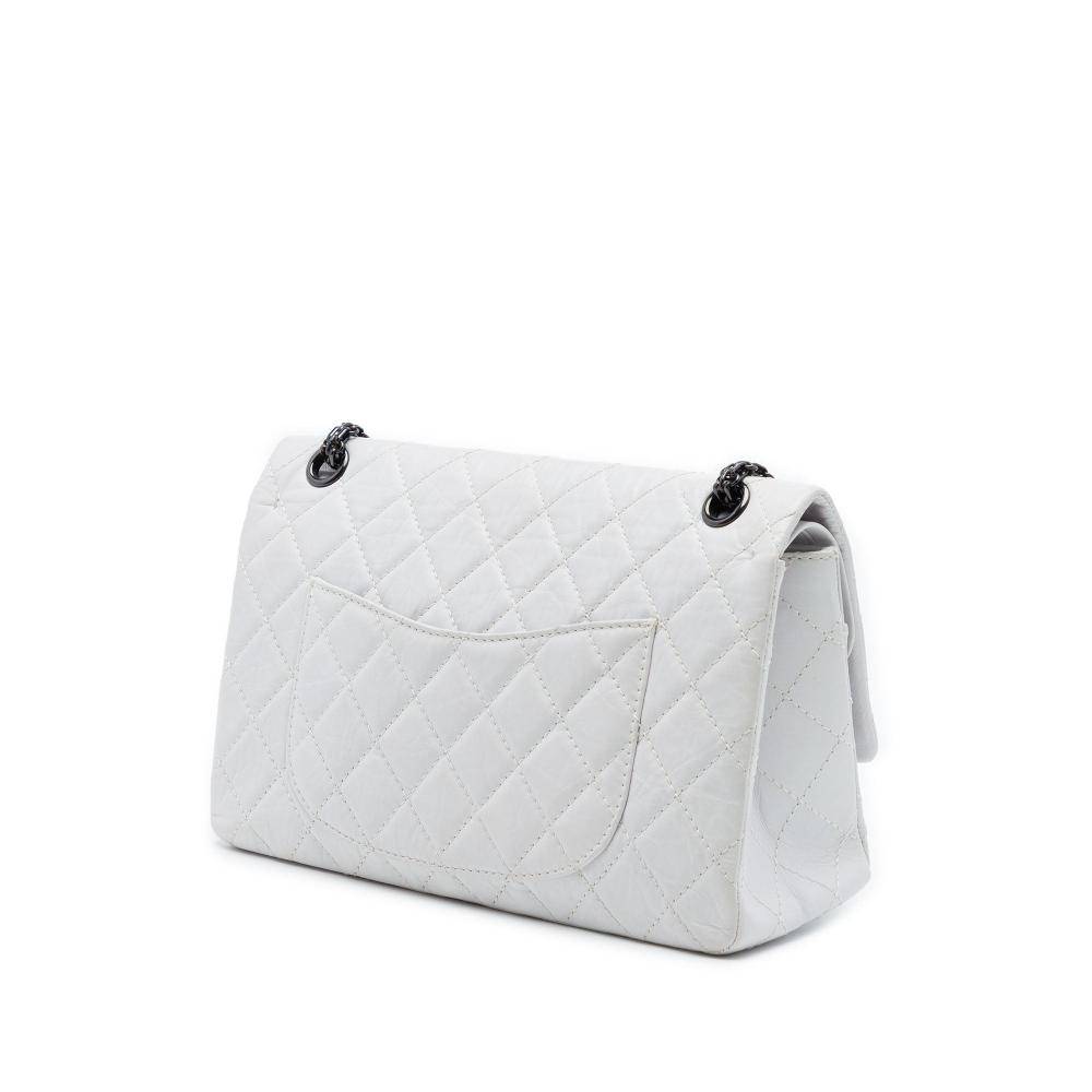 Chanel Vintage Chanel Flap Bag Stl. - Chanel Vintage Från Magasin - White (L 17cm x W 28cm x D 9cm)