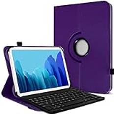Horisontellt fodral och stativ läge lila färg lila med franskt azerty bluetooth-tangentbord för Samsung Galaxy Tab A 7,10 tums surfplatta