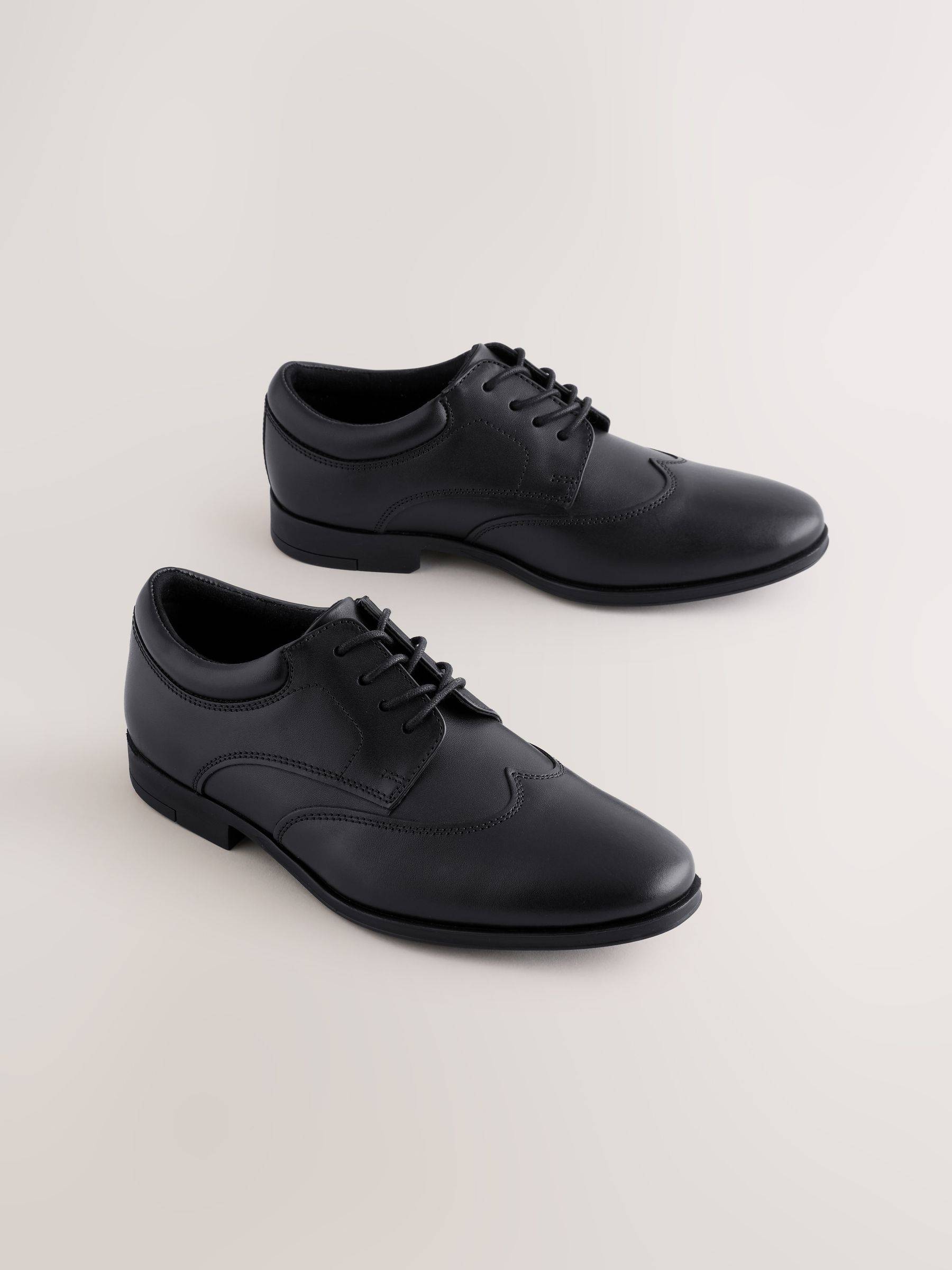 Next Black Leather Lace-up School Shoes - EU 35.5 (UK 3)