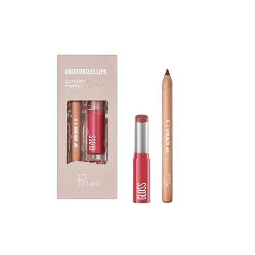Pudaier - Lip Combo Gift Set - 2.5g+3.5g - 01 Scorpio Coming - Pink