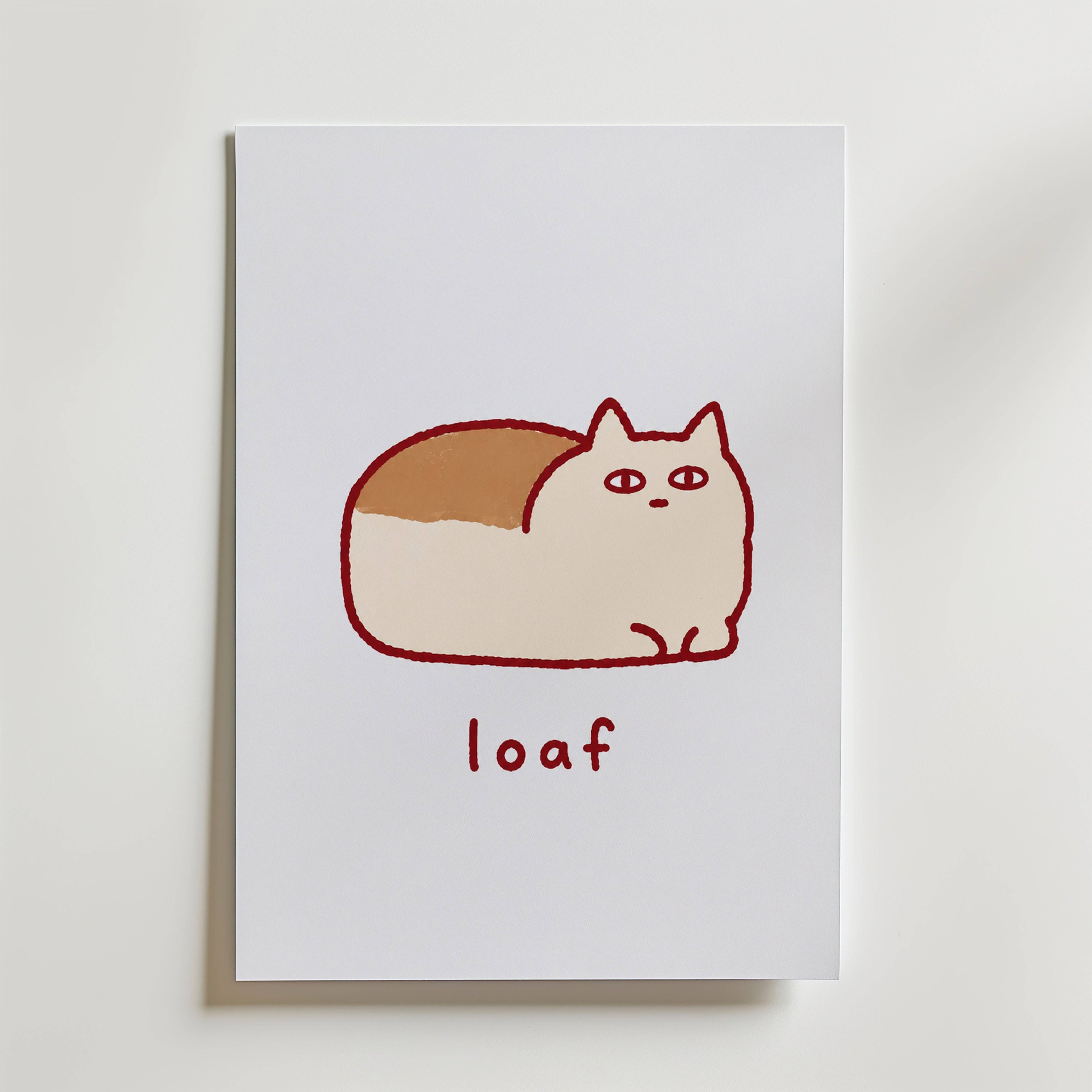 Cat Loaf Poster - Premium Canvas 100x140 cm Utan passepartout
