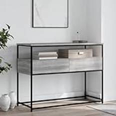 Tidyard Soffbord Sonoma-grå konsolbord 100 x 40 x 75 cm flerskiktat trä, sidobord, modern konsolbord, ingångskonsolbord, sidobord, entrékonsolbord, #005