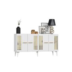 Junes Konsollbord 150 cm - Guld/Vit Hallbord Vit,Gul