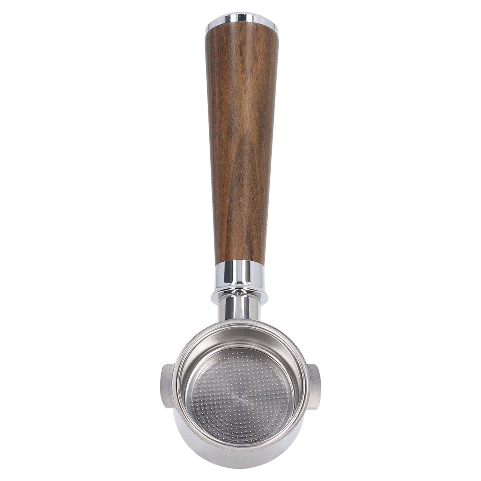 51mm Portafilter 2 Öron Bottenlöst Kaffehandtag Rostfritt Stål för Delonghi ECO310 Afrikansk Type A Black Acid Branch