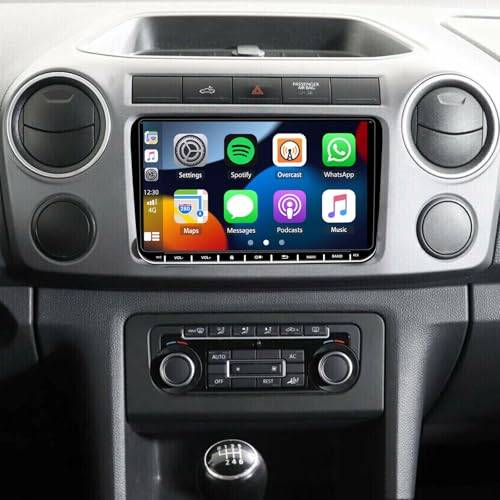 Android 14 2 DIN bilradio för VW Amarok 2011–2016 med trådlös Carplay Android bil dubbel Din radio 9 tums pekskärm med GPS WiFi Bluetooth RDS FM-radio SWC mikrofon backkamera