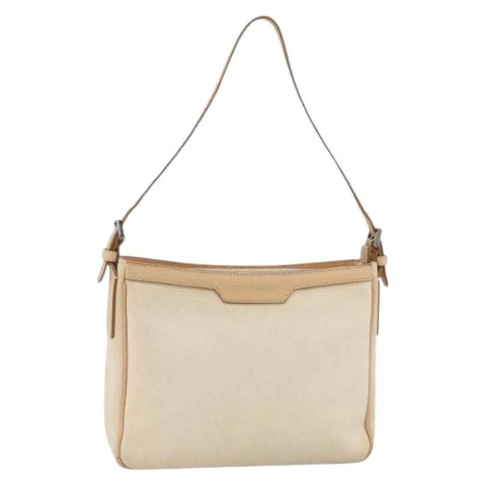 Burberry Vintage Pre-owned Canvas Skuldertaske - Vintage - Dame - Beige - ONE SIZE - Uld
