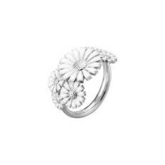 Daisy Layered ring i sølv med hvid emalje fra Georg Jensen