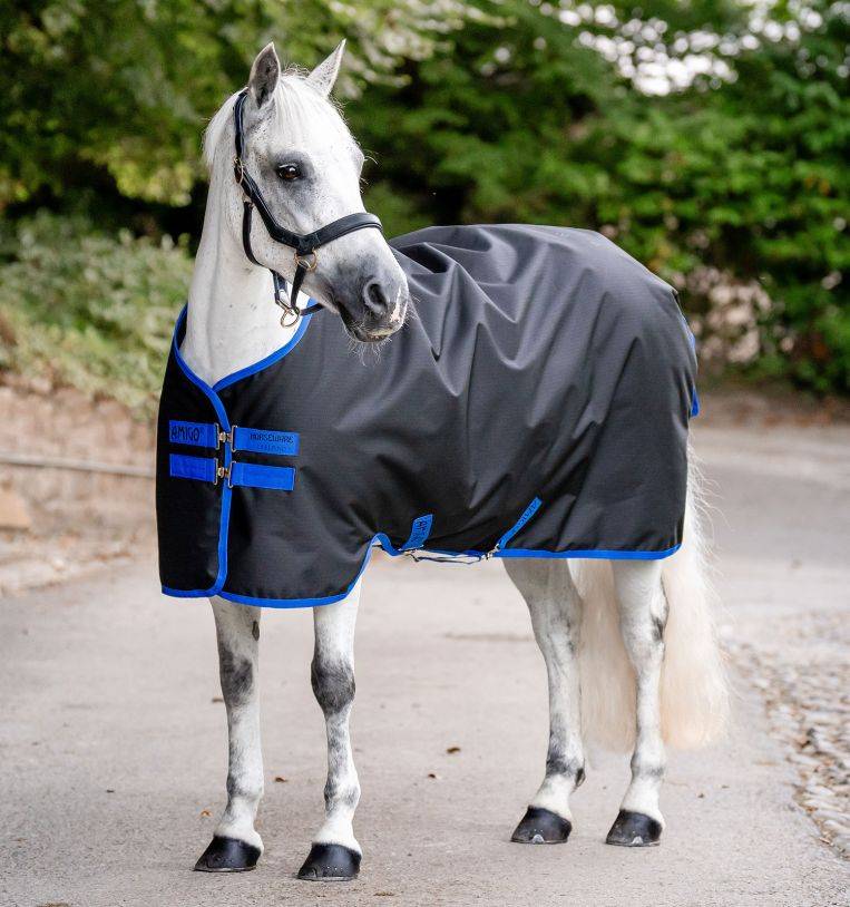 Horseware Amigo - Ripstop Regndækken 900D - 0 gram - Sort - Sort/Blå / 130