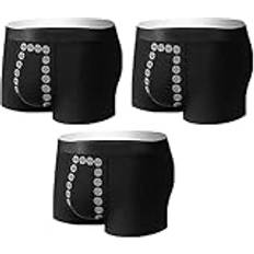 Underkläder Boxer Brief för män, Energisk massage för män Magnetisk terapi Underkläder, Energifältterapi (3pcs,3XL(70-80kg))