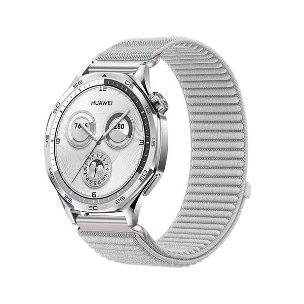Nylonvävt Armband Kompatibelt med Huawei Watch 5/GT6/GT5/Pro, Samsung, Garmin Smartwatches - Flera Färger Grey 20 mm