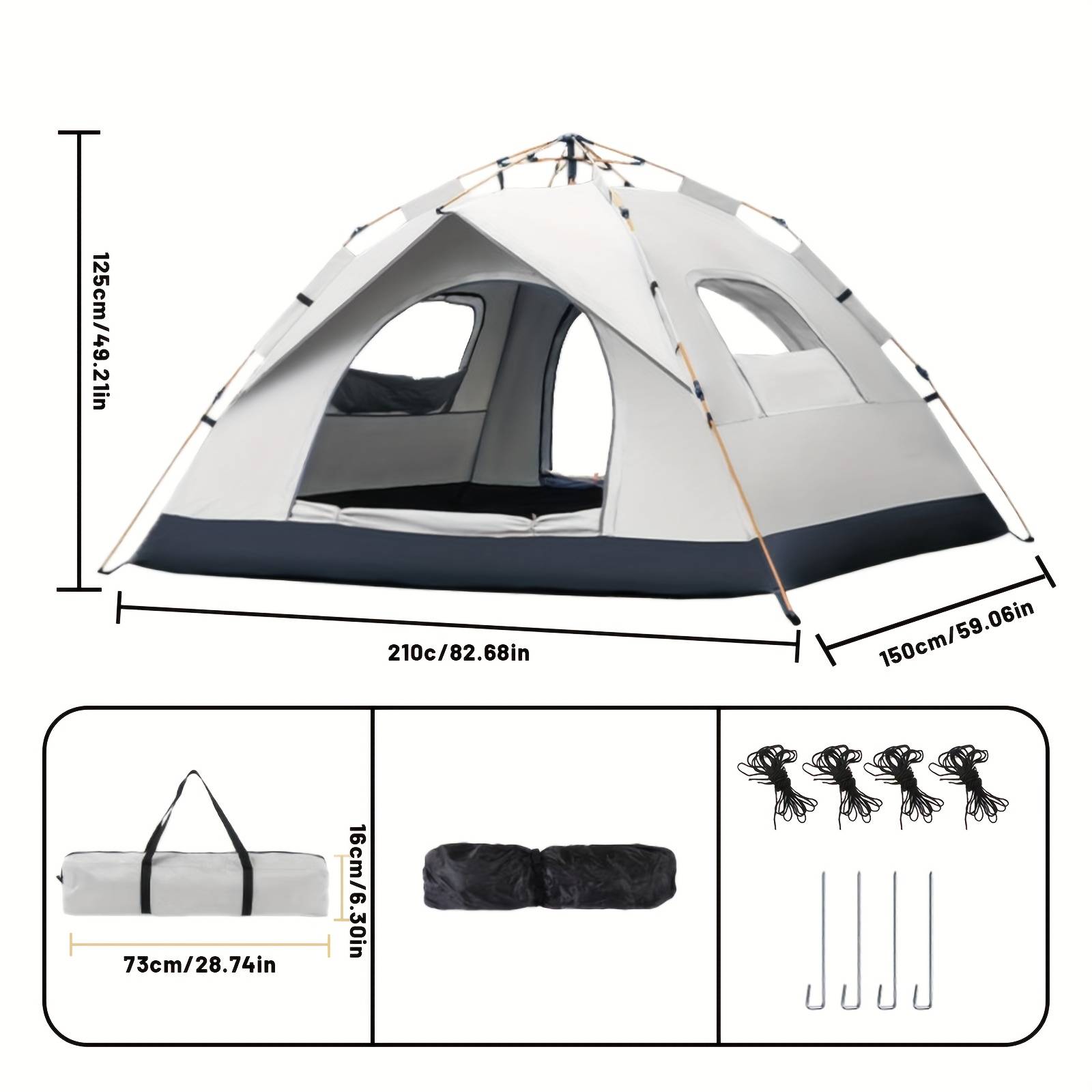 TEMU 2/ Outdoor Camping Tents, Quick Pop-up Tent, Easy To Build, Carpa, Suitable For Environments, Carrying A Handbag, Suitable For Outdoor Camping And Hiking