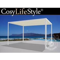 Pergola pavillon /Havepavillon San Fernando, 3x3m, Hvid/Beige