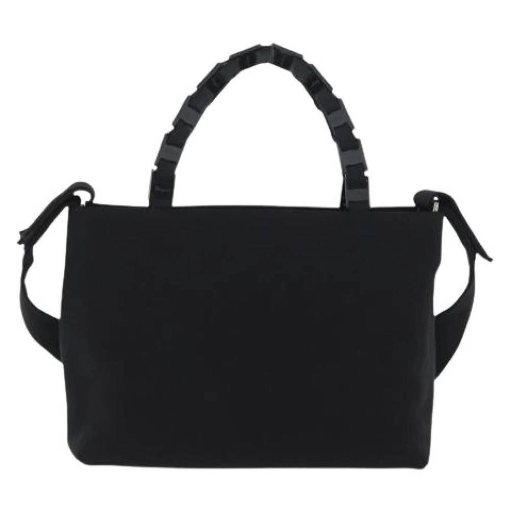 Salvatore Ferragamo Pre-owned Pre-owned Canvas Håndtaske - Vintage - Dame - Sort - ONE SIZE -