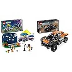 LEGO Friends Sterngucker-Campingfahrzeug Set mit Geländewagen-Auto und Spielzeug-Teleskop & Technic NEOM McLaren Extreme E Race Car Set, Auto-Spielzeug