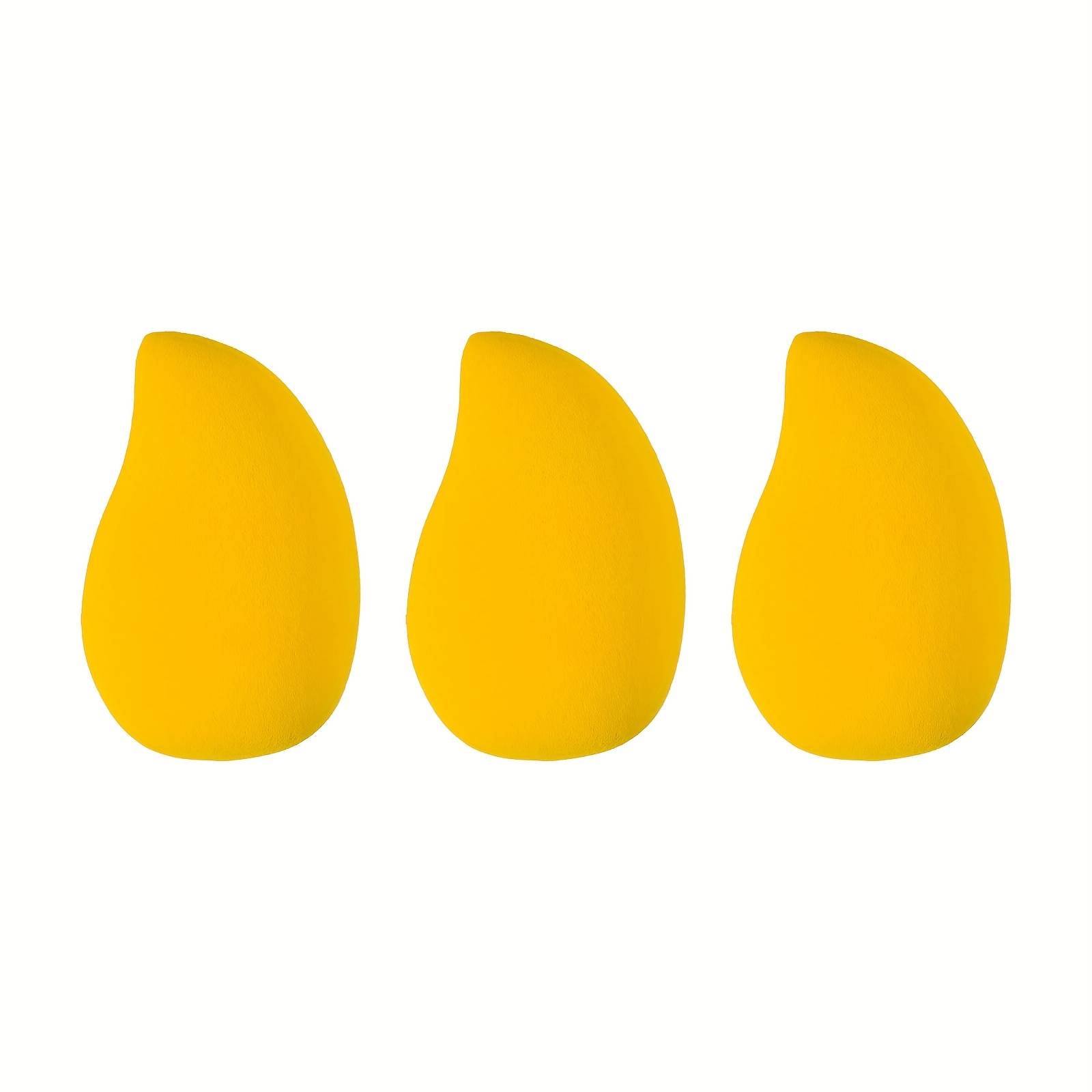 TEMU 3/6/12pcs Mango-shaped Makeup Sponges - Soft, Dual-use For Application, Ideal For Foundation, Liquid Creams - Paraben-free, Suitable For All Light Beige Types