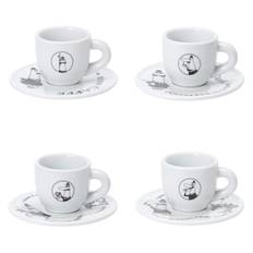 Bialetti Cup Saucer Uncle Bialetti White Coffee Espresso Cup 4 Piece Set Y0TZ033 &