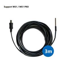 External temp. probe for WS1 & WS1 Pro, 3M Round lead, USB plug, IP67