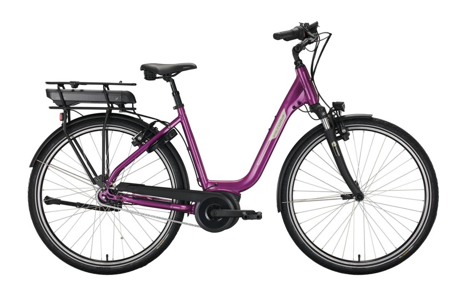 Victoria Elcykel bosch 300 - 400 eller 500 Wh 7 Gear Stort display fodbremse 2022 model 500 Wh 56 Cm
