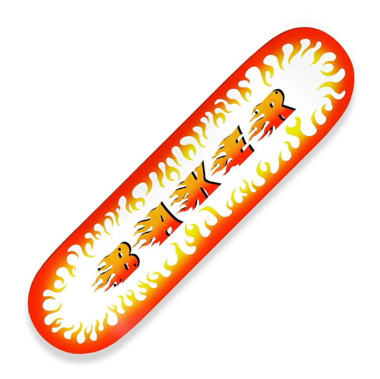 Skateboard Baker CB Flama Blanca 8.25