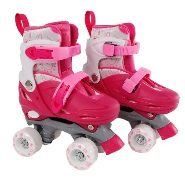 StreetRider Rulleskøjte Side-by-Side Pink - Justerbar over hele 4 Sko-numre! Str. 31-34