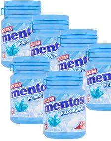 6 st Mentos Sugarfree Peppermint Gum - Sockerfritt Tuggummi med Smak av Pepparmint - Hel Låda