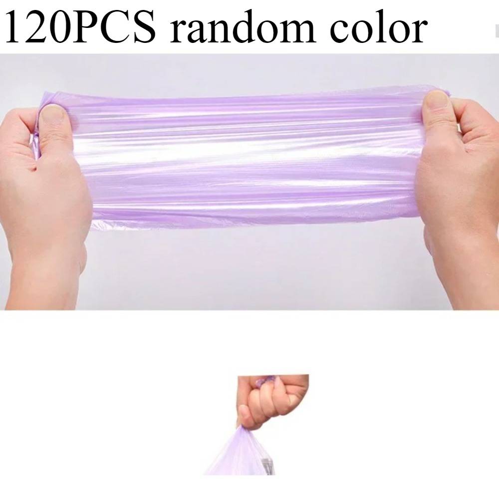 120pcs Random Color Household Disposable Garbage Bags, Kitchen Storage Garbage Bags, Cleaning Garbage Bags, Plastic Bags, Random Color Shipping