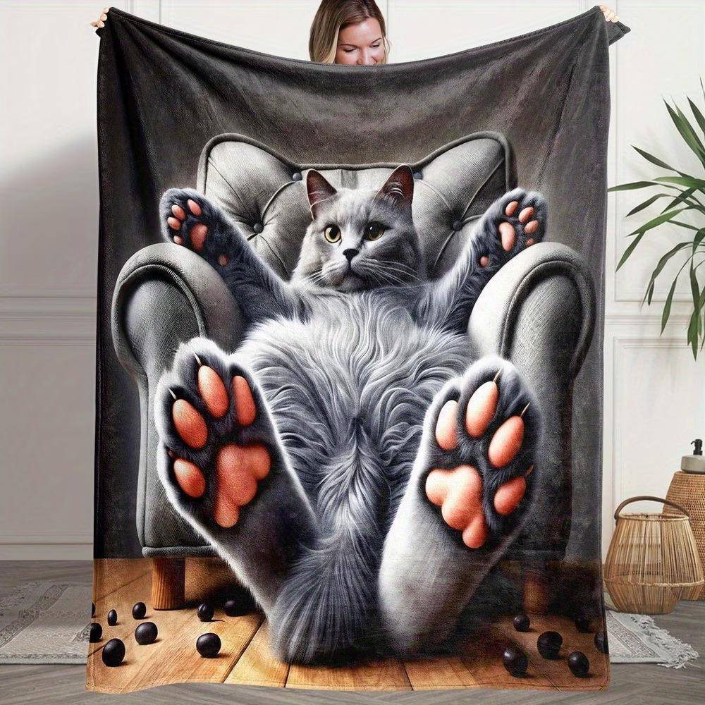 Fantasy Boho Söt Kattfilt Bekväm Mjuk Flanell Kung Drottning Stil Soffa Lunchfilt Vardagsrum Sovrum Dekoration Gåva brown