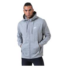 Sportswear Club Fleece Men's Full-Zip Hoodie DK GREY HEATHER/MATTE SILVER/WHITE, Male, Kläder, Skjortor, Grå, S (S)