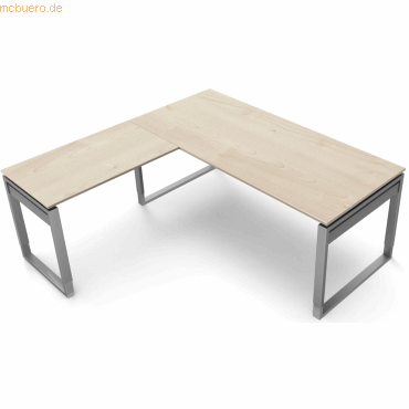 Kerkmann Schreibtisch Form5 180 Bügel-Gestell 180x80x68-82cm / Anbau 1