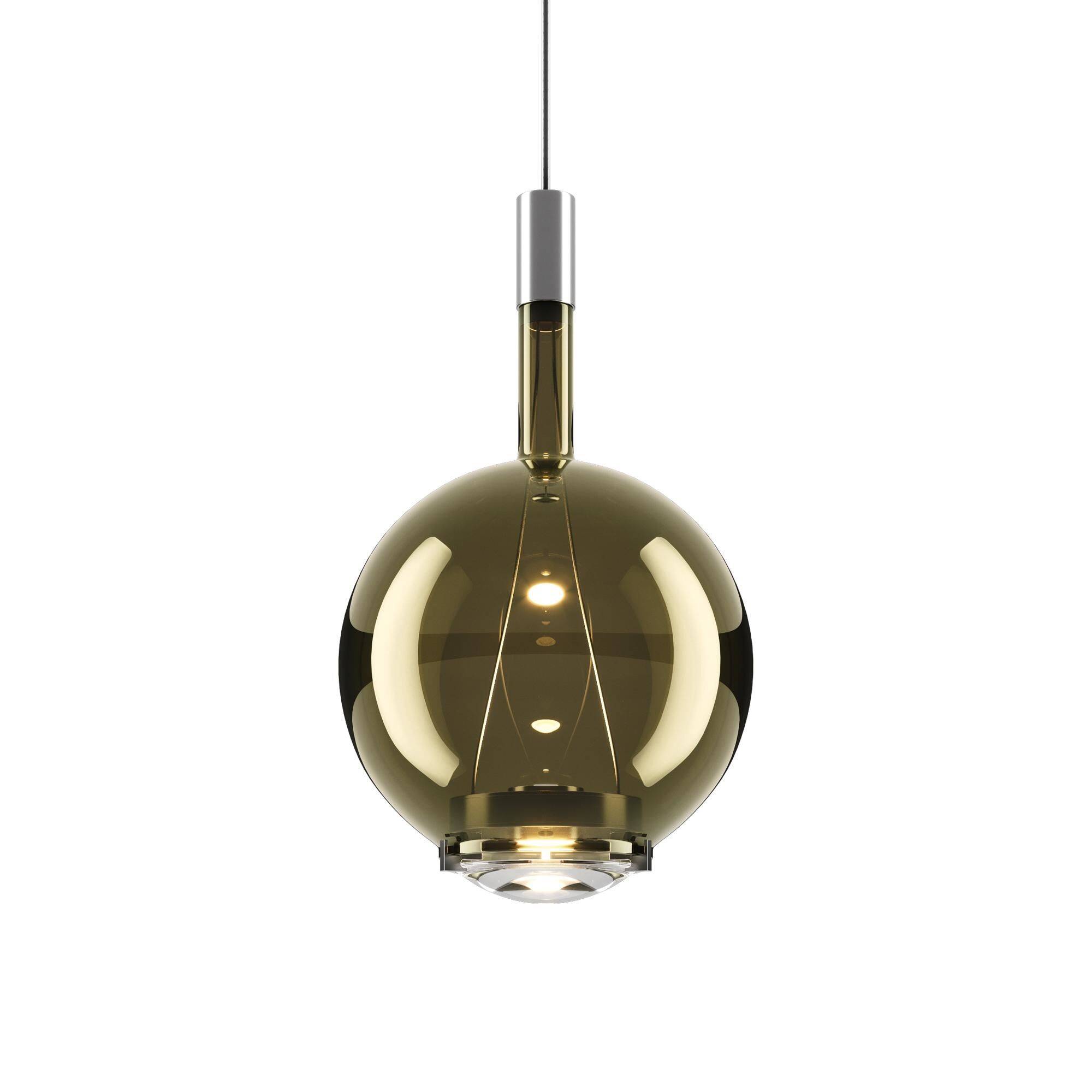 Sky-Fall Round Pendel Medium 2700K Sort Krom/Golden Sage.