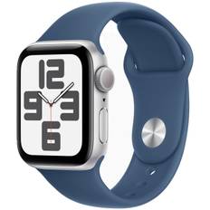 Apple Watch SE GPS 40mm Silver Aluminium Sport Band S/M MXEC3 - Unisex - 40 mm - Smartwatch - Quartz m. Oplader